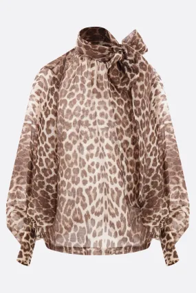  ZIMMERMANN blusa Illustration Billow in lino e seta 
